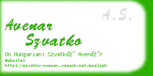 avenar szvatko business card